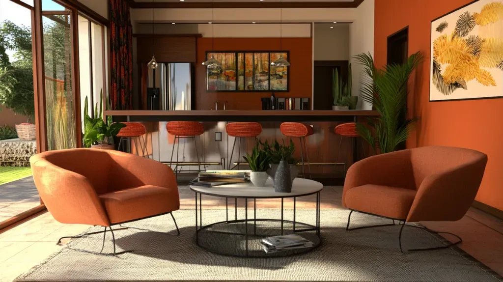 Drewniane meble w nowoczesnej aranżacji salonu