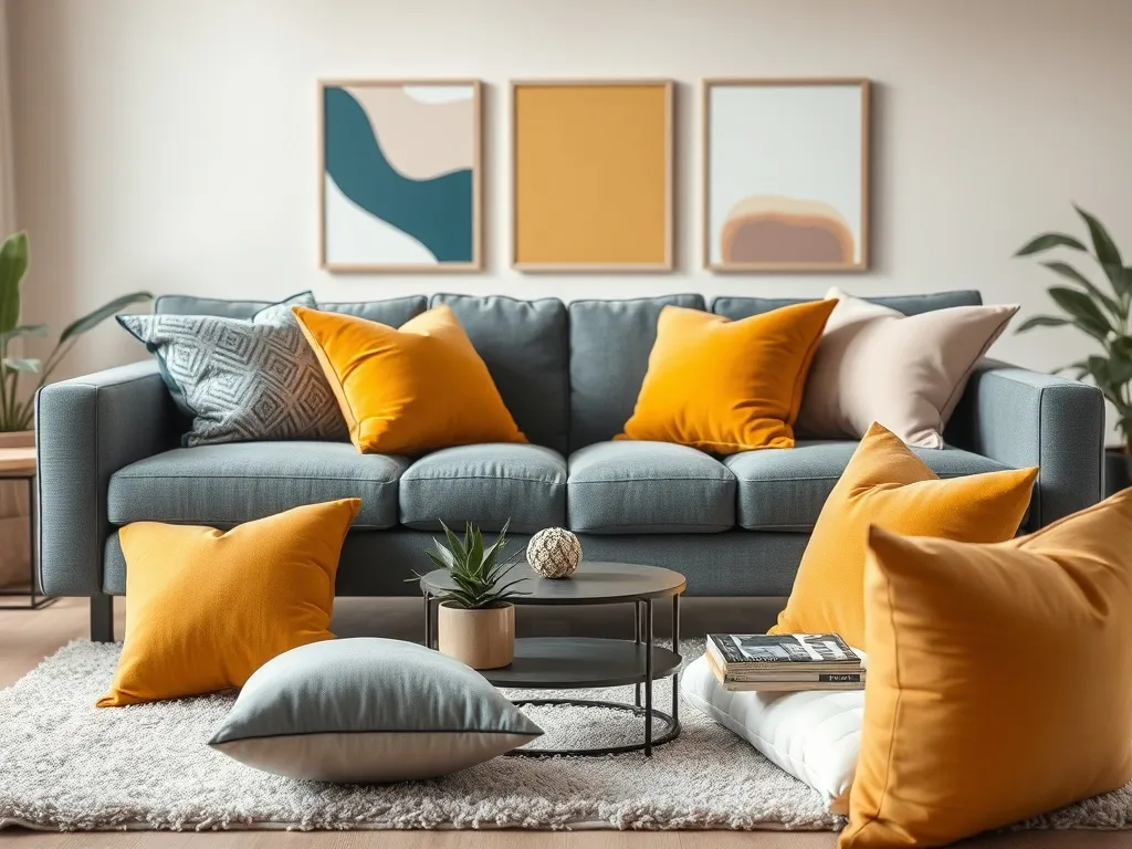 Dekoracje wnętrz: jakie poduszki wybrać do szarej kanapy?