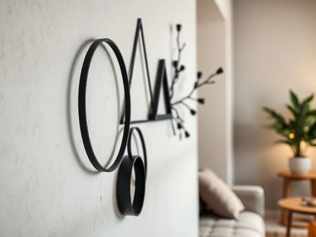 Czarne metalowe ozdoby na ścianę: pomysły i aranżacje