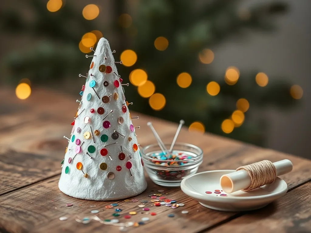 Jak ozdobić choinkę ze styropianu cekinami?